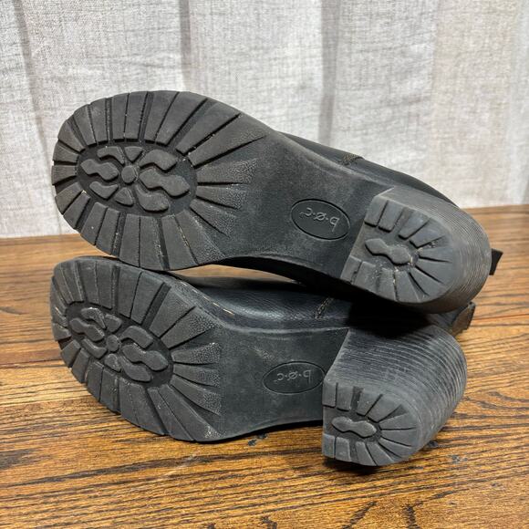 Born Black Leather Chelsea Ankle Boots Chunky Block Heel Slip On Bootie Womens 9 - Picture 5 of 8